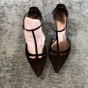 Shoes T-strap velour